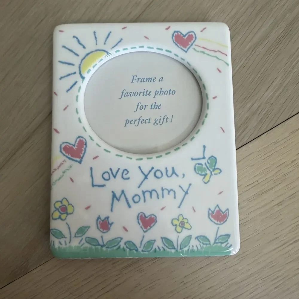 Vintage 90s Love You Mommy Photo Frame 2x3 Child’s Doodle Drawings